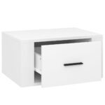 Table de chevet murale Blanc brillant 50x36x25 cm – Image 5