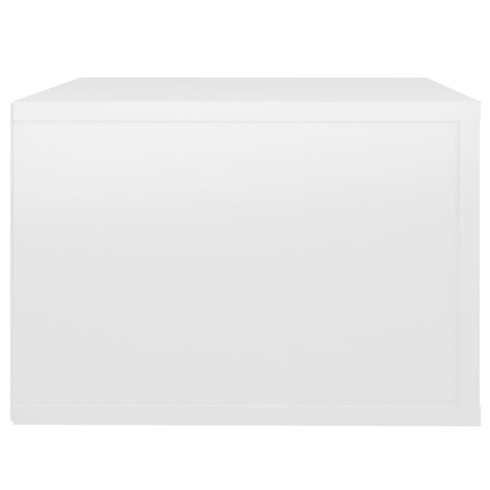 Table de chevet murale Blanc brillant 50x36x25 cm – Image 6