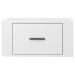 Tables de chevet murales 2 pcs Blanc brillant 50x36x25 cm – Image 5