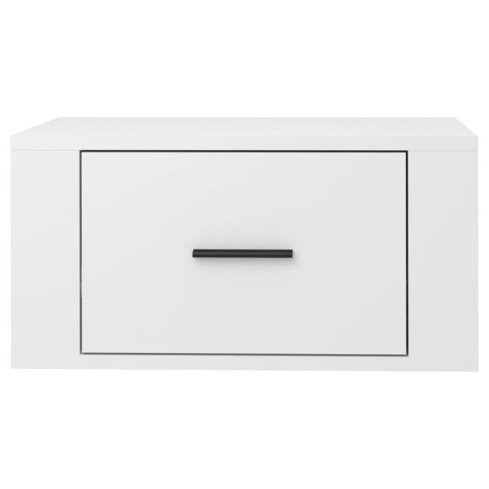 Tables de chevet murales 2 pcs Blanc brillant 50x36x25 cm – Image 5