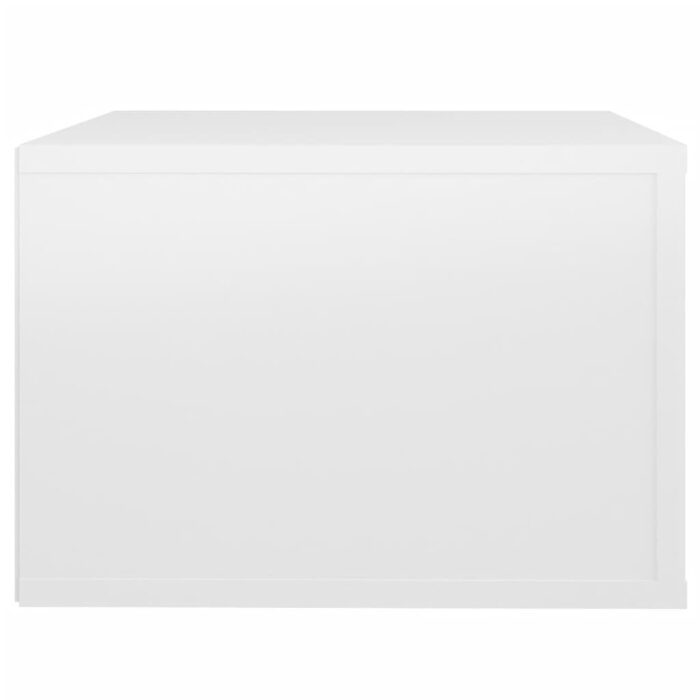 Tables de chevet murales 2 pcs Blanc brillant 50x36x25 cm – Image 7