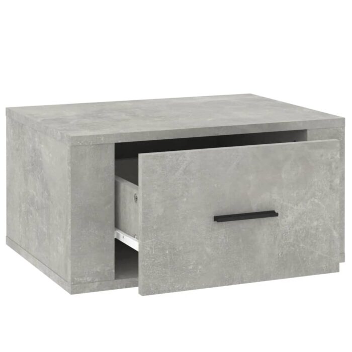 Table de chevet murale Gris béton 50x36x25 cm – Image 5