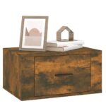 Table de chevet murale Chêne fumé 50x36x25 cm – Image 2