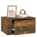 Table de chevet murale Chêne fumé 50x36x25 cm – Image 3