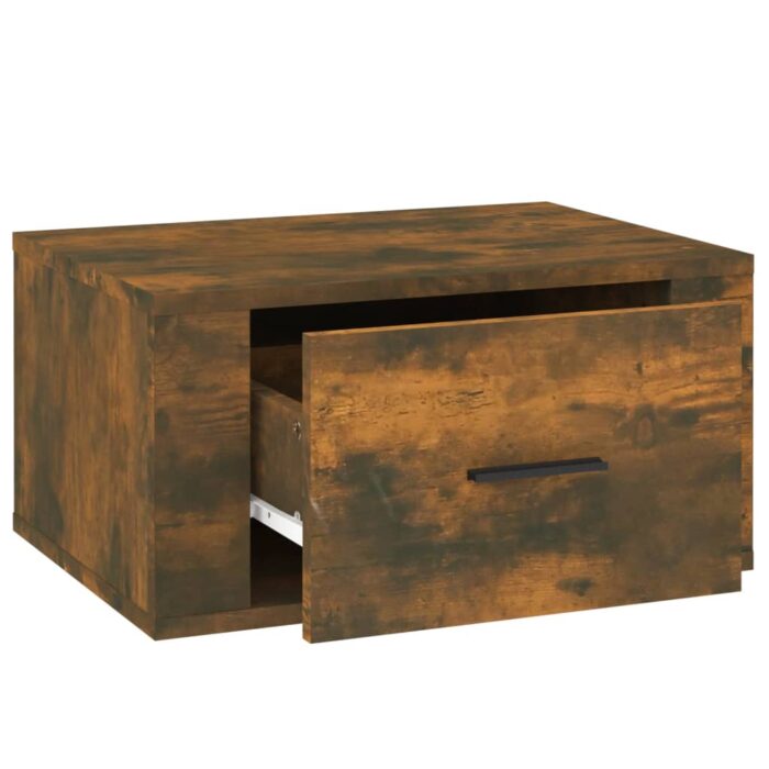 Table de chevet murale Chêne fumé 50x36x25 cm – Image 5
