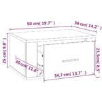 Table de chevet murale Chêne fumé 50x36x25 cm – Image 8