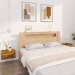Tables de chevet murales 2 pcs Chêne fumé 50x36x25 cm