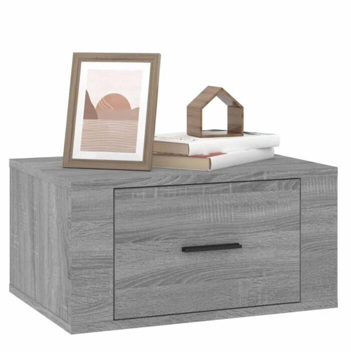 Tables de chevet murales 2 pcs Sonoma gris 50x36x25 cm – Image 2