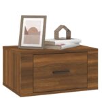 Table de chevet murale Chêne marron 50x36x25 cm – Image 2