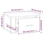Table de chevet murale Chêne marron 50x36x25 cm – Image 8