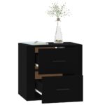 Table de chevet murale Noir 50x36x47 cm – Image 3