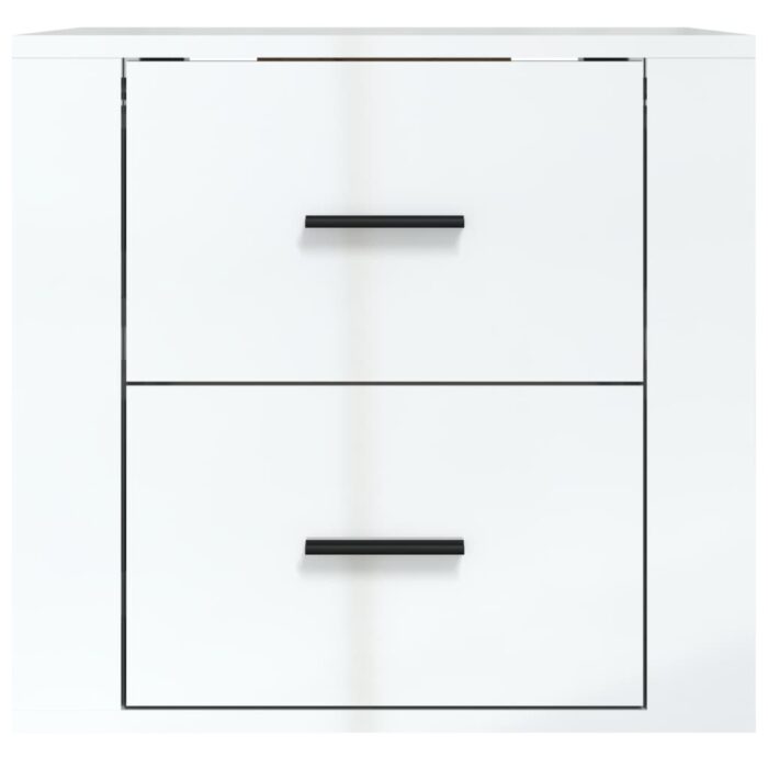 Table de chevet murale Blanc brillant 50x36x47 cm – Image 4