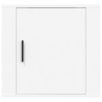 Table de chevet murale Blanc 50x30x47 cm – Image 3