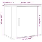 Tables de chevet murales 2 pcs Blanc brillant 50x30x47 cm – Image 10