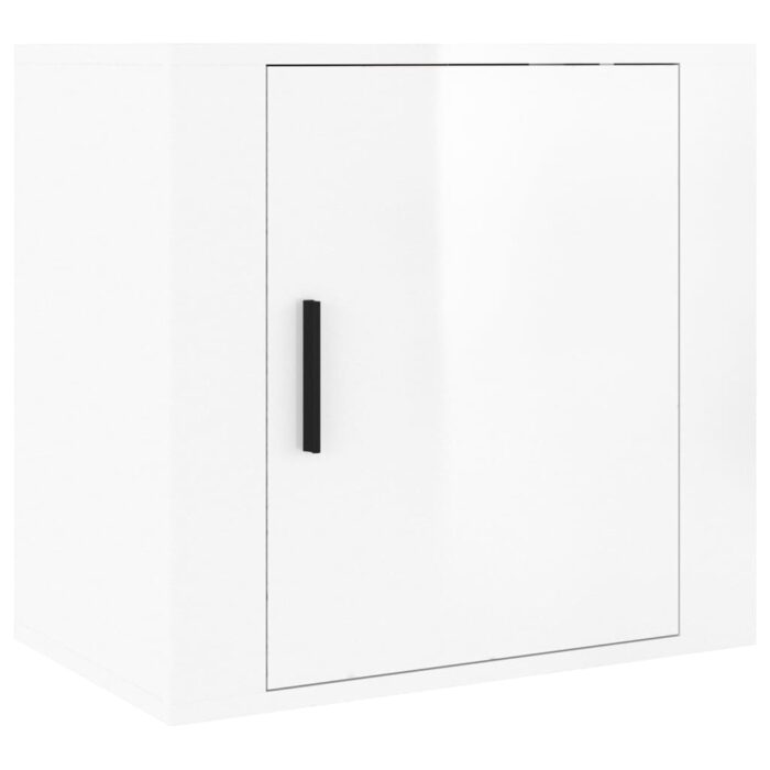 Tables de chevet murales 2 pcs Blanc brillant 50x30x47 cm – Image 3