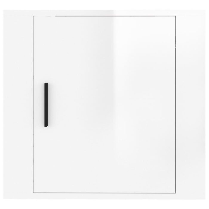 Tables de chevet murales 2 pcs Blanc brillant 50x30x47 cm – Image 4