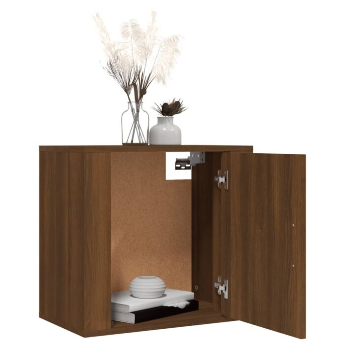 Table de chevet murale Chêne marron 50x30x47 cm – Image 2