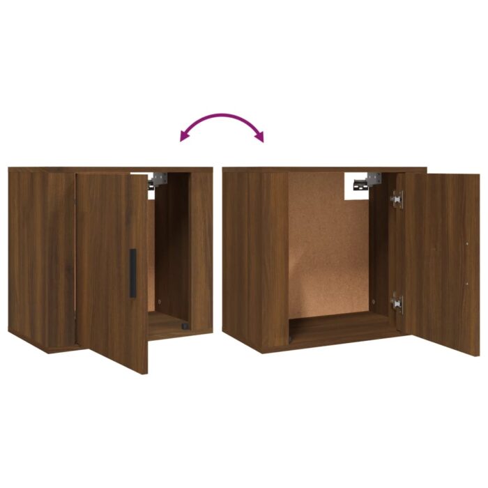 Table de chevet murale Chêne marron 50x30x47 cm – Image 6