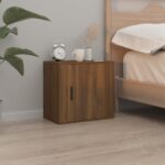 Table de chevet murale Chêne marron 50x30x47 cm