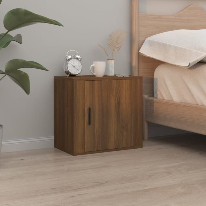 Table de chevet murale Chêne marron 50x30x47 cm – Image 1