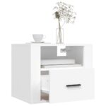 Table de chevet murale Blanc 50x36x40 cm – Image 2