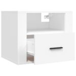 Table de chevet murale Blanc 50x36x40 cm – Image 4