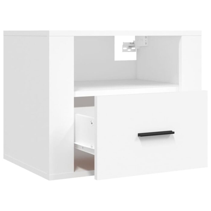 Table de chevet murale Blanc 50x36x40 cm – Image 4