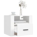 Tables de chevet murales 2 pcs Blanc 50x36x40 cm – Image 2