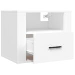 Tables de chevet murales 2 pcs Blanc 50x36x40 cm – Image 5