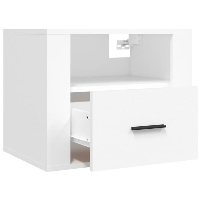 Tables de chevet murales 2 pcs Blanc 50x36x40 cm – Image 5