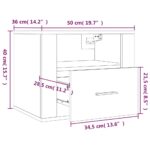 Tables de chevet murales 2 pcs Blanc 50x36x40 cm – Image 9