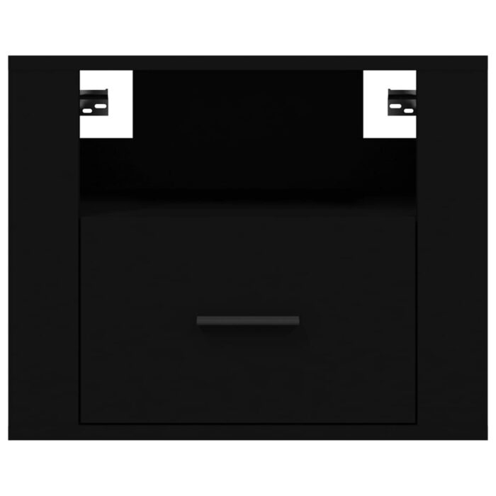 Table de chevet murale Noir 50x36x40 cm – Image 3