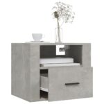 Table de chevet murale Gris béton 50x36x40 cm – Image 2