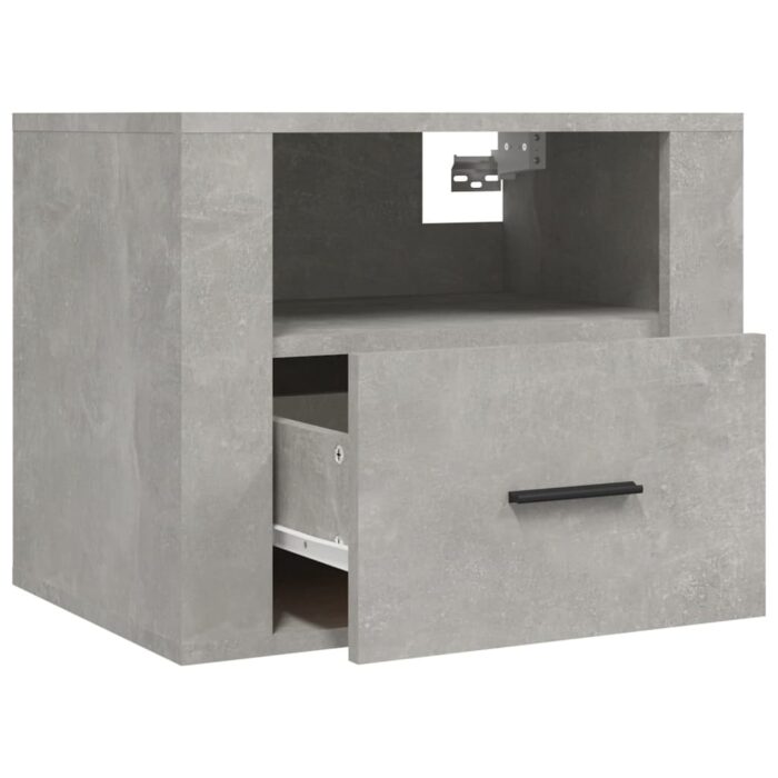 Table de chevet murale Gris béton 50x36x40 cm – Image 4