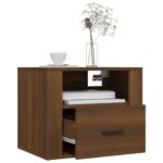 Table de chevet murale Chêne marron 50x36x40 cm – Image 2