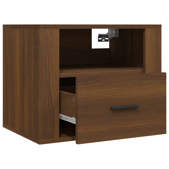 Table de chevet murale Chêne marron 50x36x40 cm – Image 4