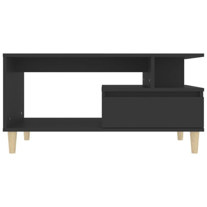 Table basse Noir 90x49x45 cm Bois d'ingénierie – Image 3