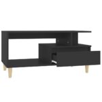 Table basse Noir 90x49x45 cm Bois d'ingénierie – Image 4