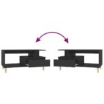 Table basse Noir 90x49x45 cm Bois d'ingénierie – Image 6