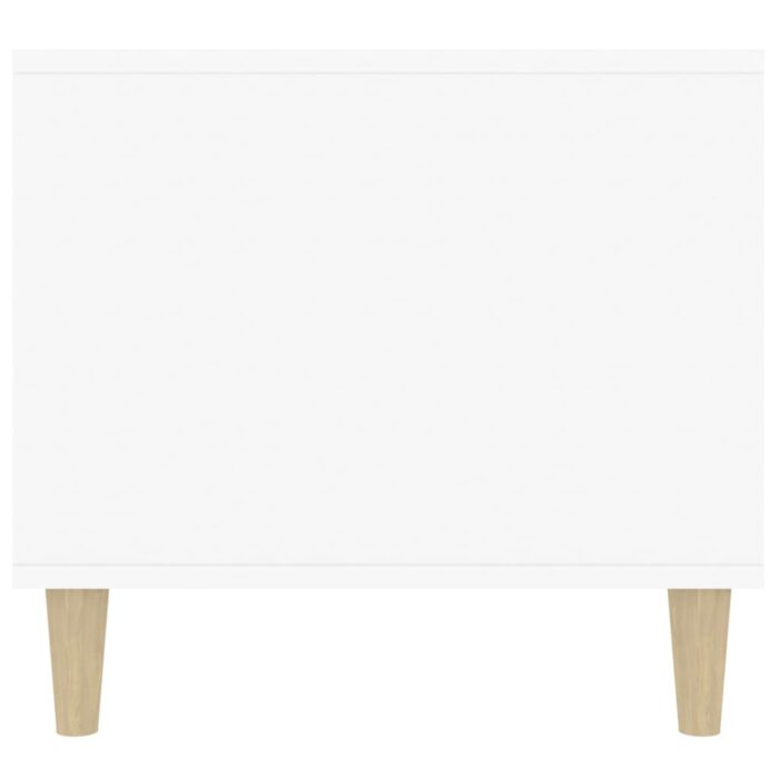 Table basse Blanc brillant 90x49x45 cm Bois d'ingénierie – Image 5