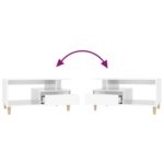 Table basse Blanc brillant 90x49x45 cm Bois d'ingénierie – Image 6