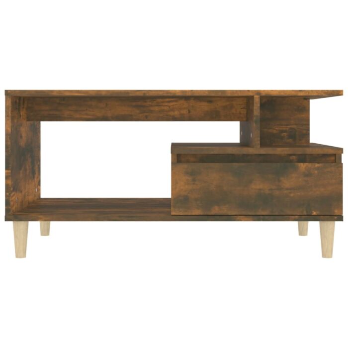 Table basse Chêne fumé 90x49x45 cm Bois d'ingénierie – Image 3