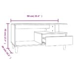 Table basse Chêne fumé 90x49x45 cm Bois d'ingénierie – Image 8