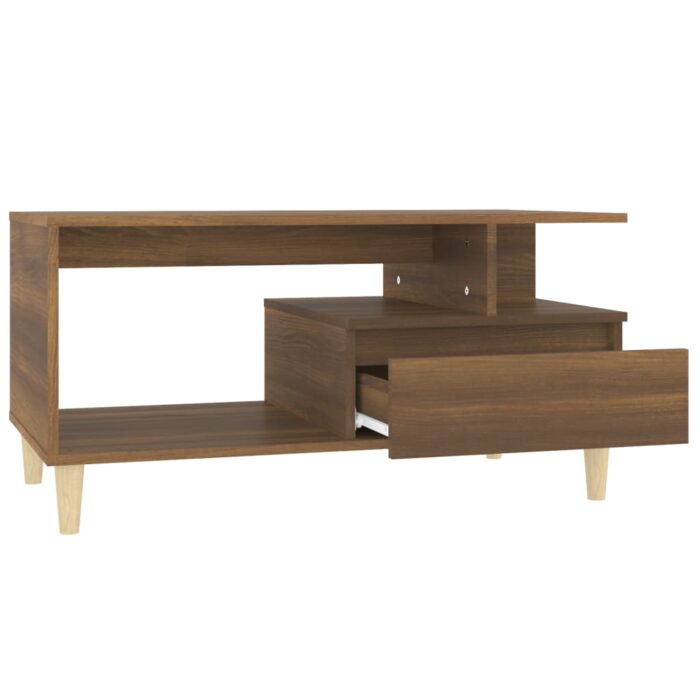 Table basse Chêne marron 90x49x45 cm Bois d'ingénierie – Image 4
