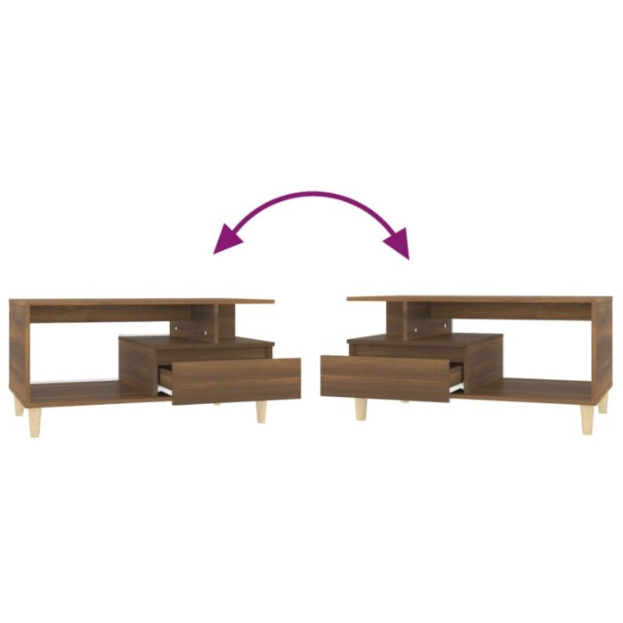 Table basse Chêne marron 90x49x45 cm Bois d'ingénierie – Image 6