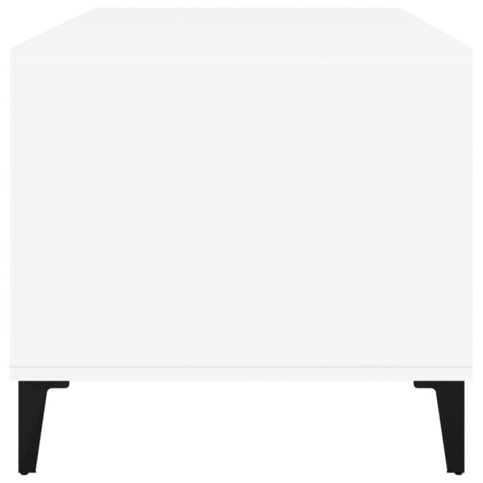 Table basse Blanc 90x49x45 cm Bois d'ingénierie – Image 5