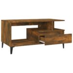Table basse Chêne fumé 90x49x45 cm Bois d'ingénierie – Image 4
