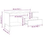 Table basse Chêne fumé 90x49x45 cm Bois d'ingénierie – Image 7