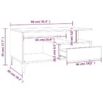 Table basse Chêne marron 90x49x45 cm Bois d'ingénierie – Image 7