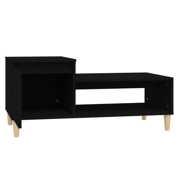 Table basse Noir 100x50x45 cm Bois d'ingénierie – Image 4